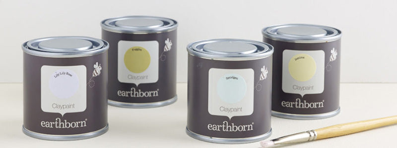 Earthborn Claypaint tin display.