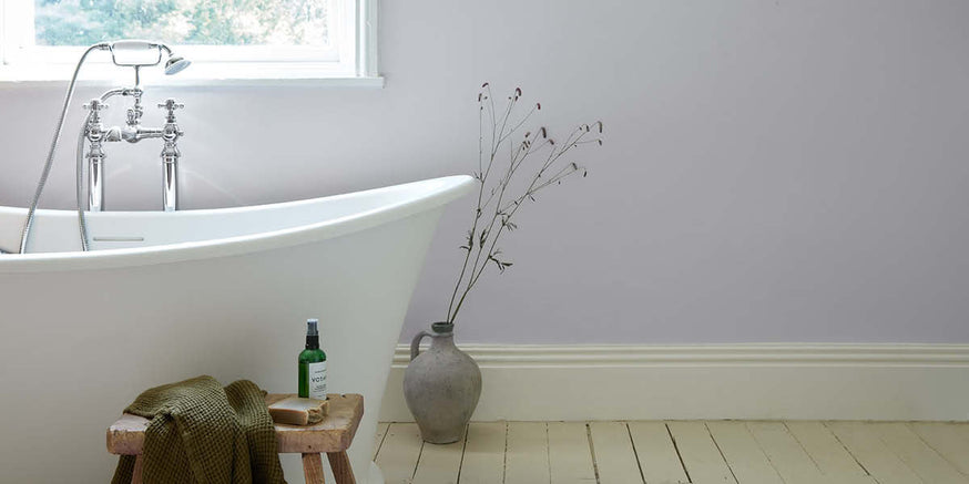2022 Colour of the year bathroom.|Purple mood split images|Colour of the year 2022|Lily Rose and Wood Smoke illustration.|Mood board with writing kitchen illustration.|Bathroom - Lily Rose|Lily Rose mood board with writing kitchen illustration|Sunday Stro