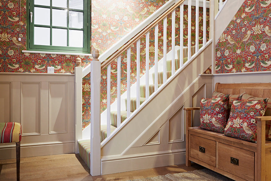 Hallway ft. Little Rascal (Eggshell-No.-17)|Edwardian paint colours used in a hallway and bedroom.|Edwardian paint colours