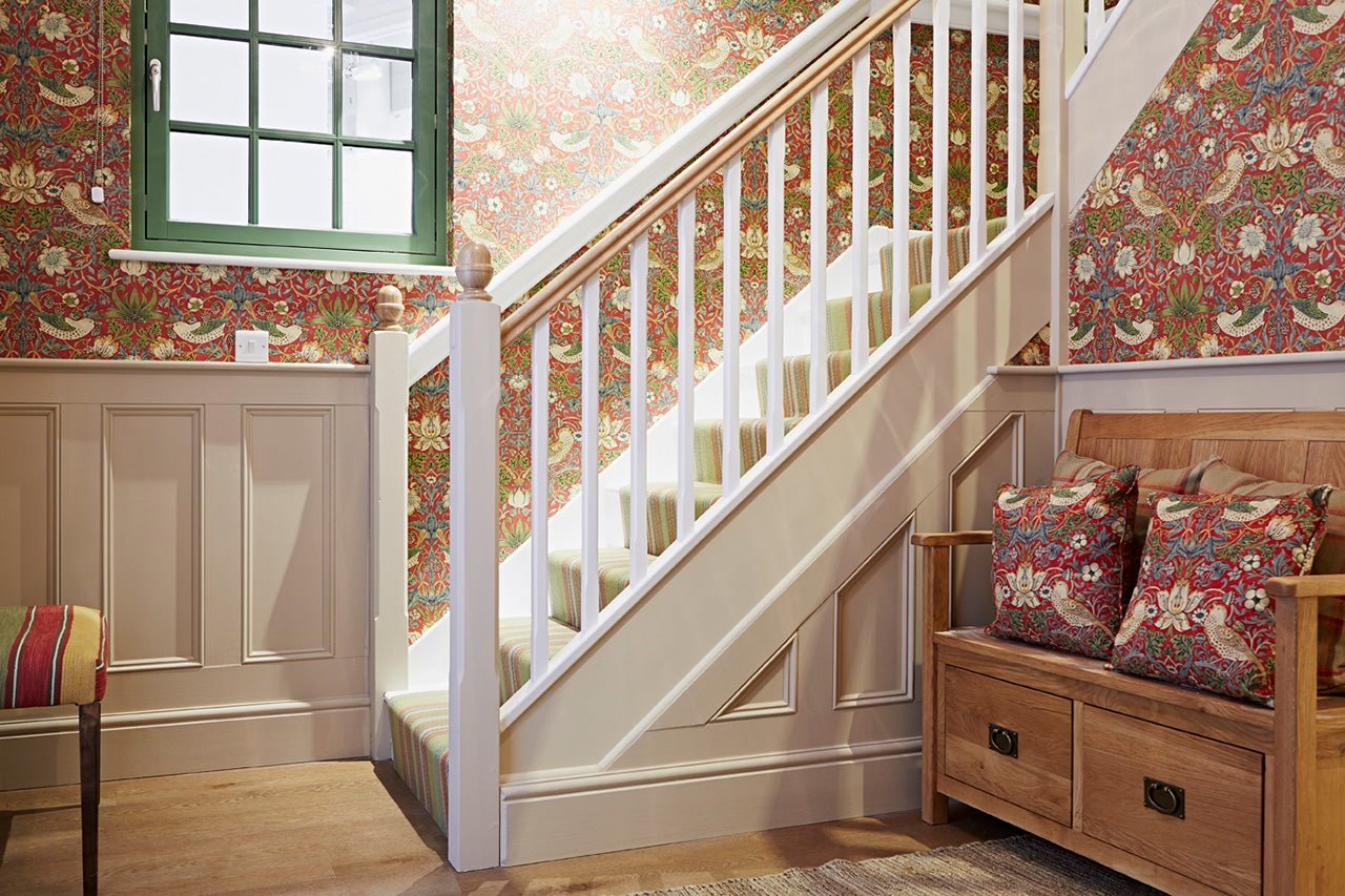 Hallway ft. Little Rascal (Eggshell-No.-17)|Edwardian paint colours used in a hallway and bedroom.|Edwardian paint colours