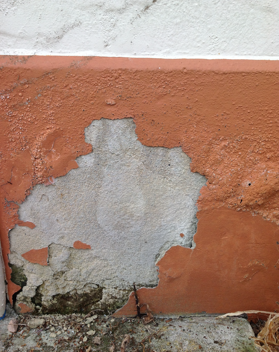 Peeling flaking paint image|How to prevent damp in your property walls.|Wall damage - prevent damp