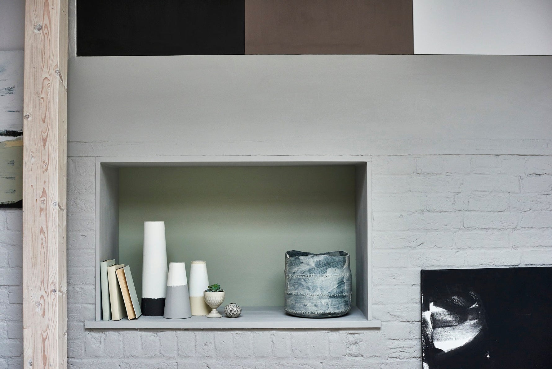 How to paint interior brick walls - The Fens.|Painted interior brick walls.|Lounge painted in Bobble Hat.|How to paint interior brick walls.