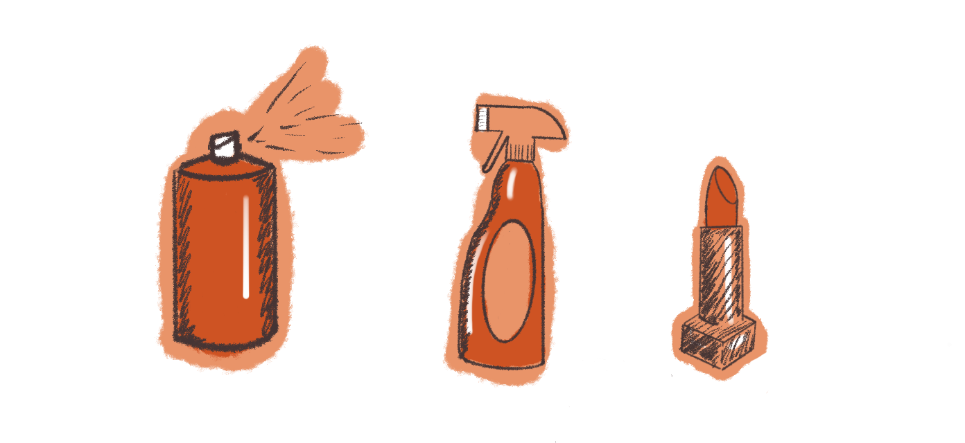 VOC illustration symbols.|Claypaint breathable paint tin illustration.|VOC window illustration.