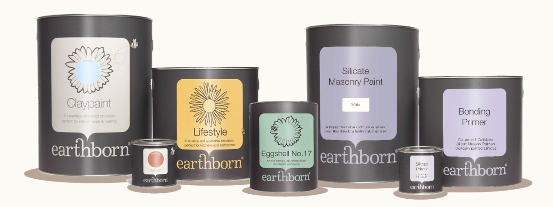 Earthborn paint finishes show using the different tins.