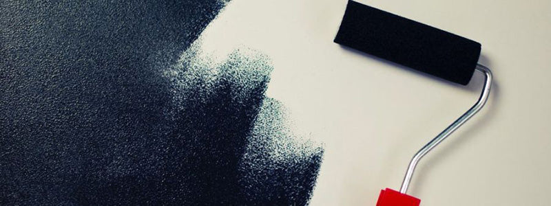 Paint roller in progress.