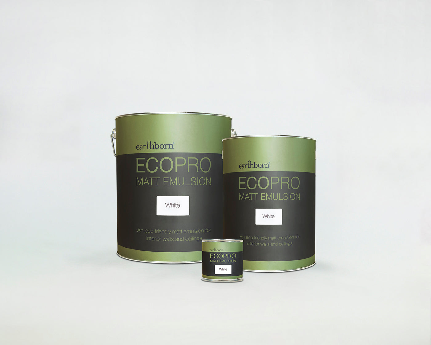 ECOPRO Matt Emulsion 10L. 5L, 100ml White background