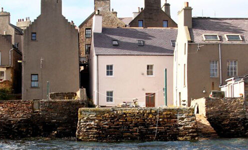 Street view of houses.