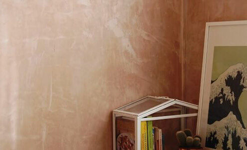 Bare plaster on a wall