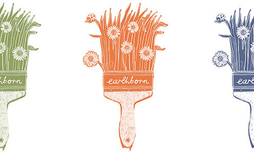 Earthborn paint brush illustrations.