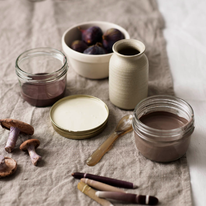 Decorate with nature inspired colours like these browns and purples using eco friendly paints