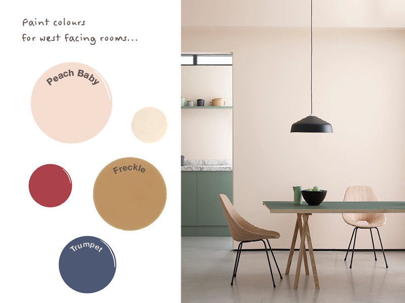 Paint colours recommended for West facing rooms