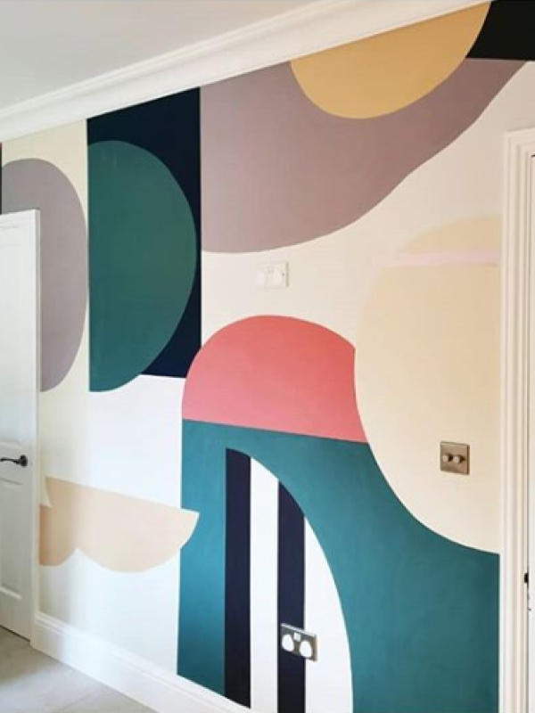 Bold Earthborn colours are used for this hand painted mural