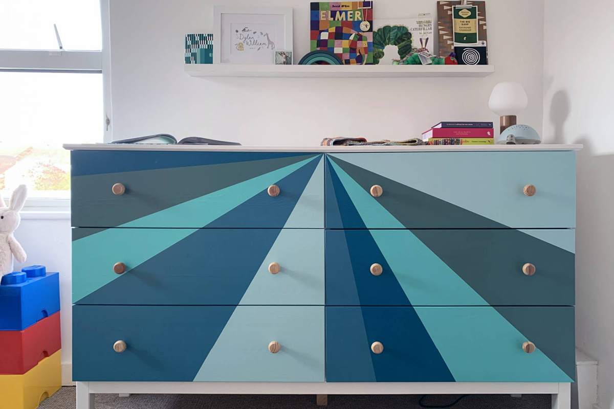 Natasha Nuttall used our hardwearing, child friendly Eggshell No.17 to paint her son's furniture