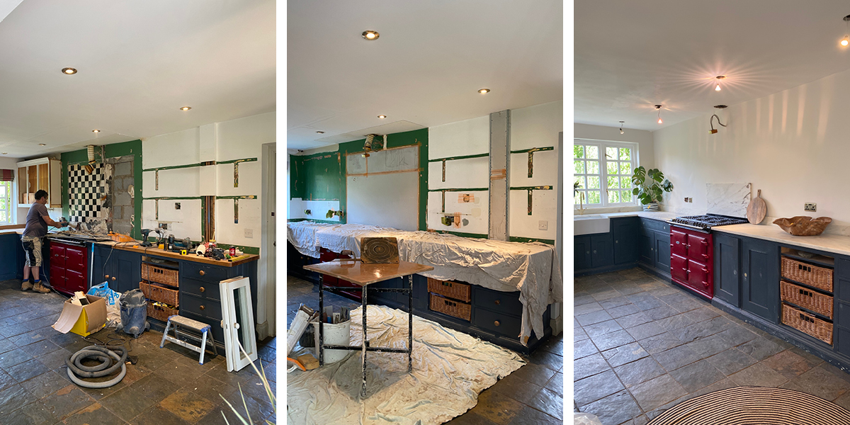 Pandora Maxton's kitchen was upadted with new worktops and paint colours