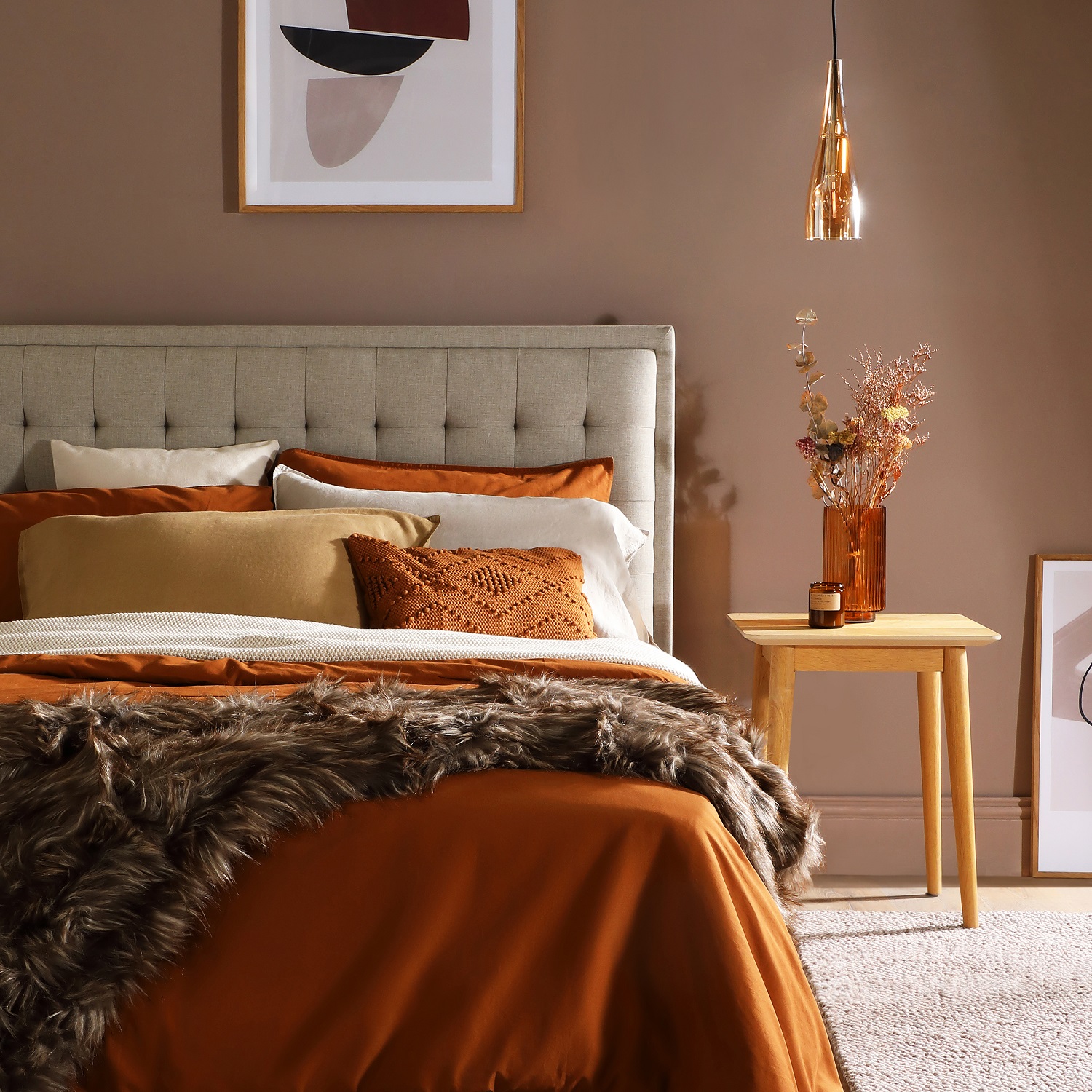 Furniture and Choice chose Earthborn's Muddy Boots for a relaxed bedroom