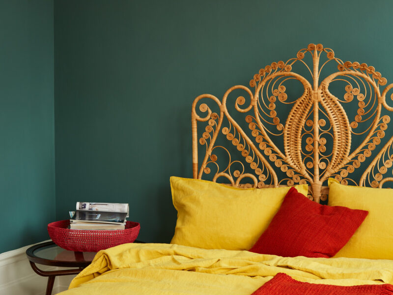 Luscious green Hobgoblin sets a deep cosy tone in north facing bedrooms