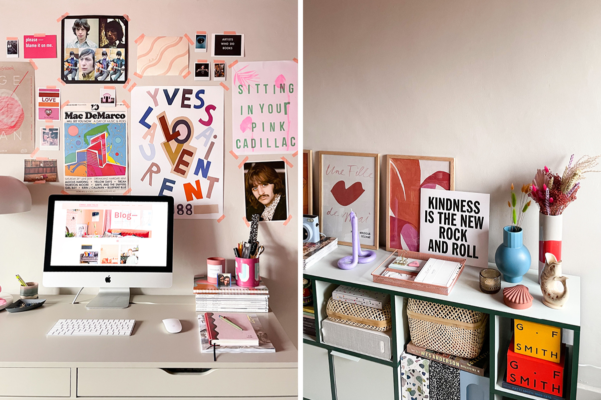 Emma used practical furniutre and stylish accesories to update her home office.