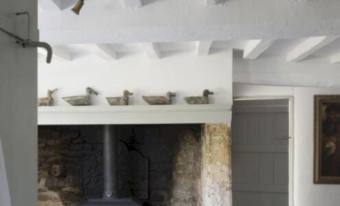 Whitewashed beams