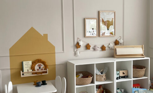 Feather Pillow and Humpty Dumpty Living Room Play Area