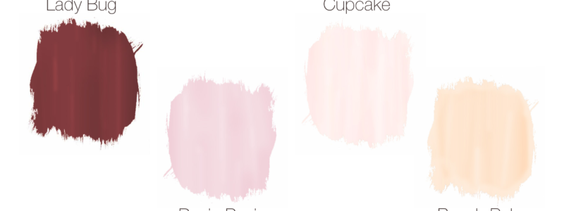 Romantic colour swatches.