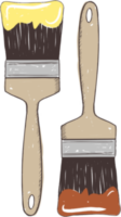 Two paint brushes head to toe illustration.