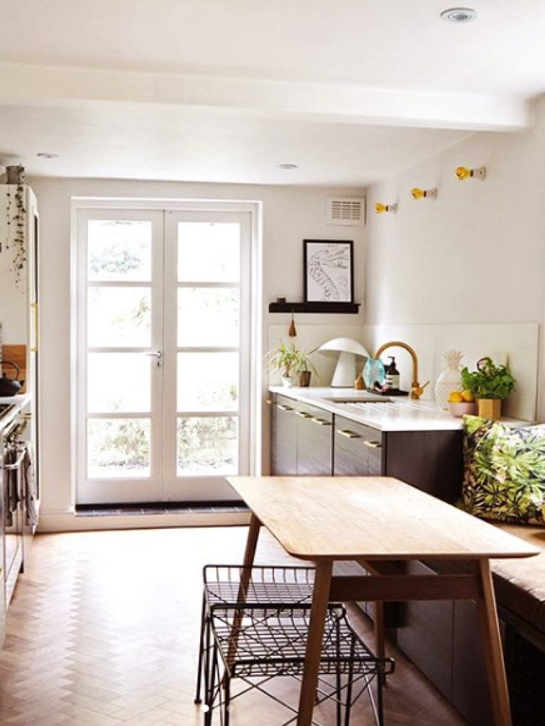 Wood Smoke used in a kitchen with a beautiful glass door.