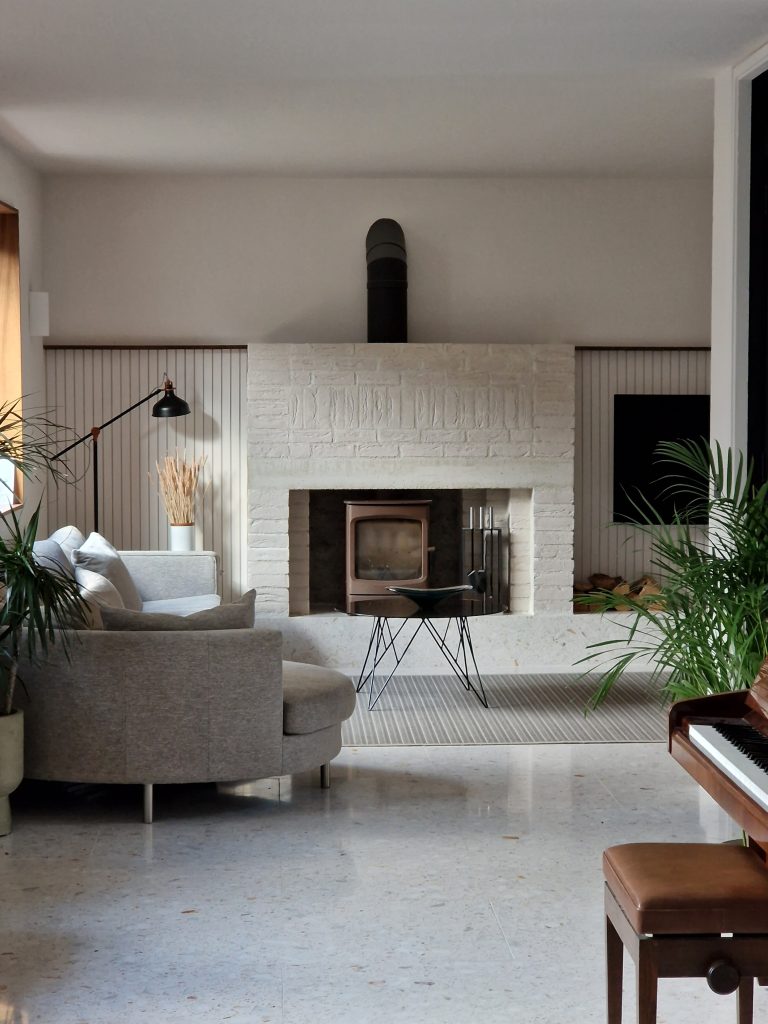 The fire place inside Bray Coach House's lounge.