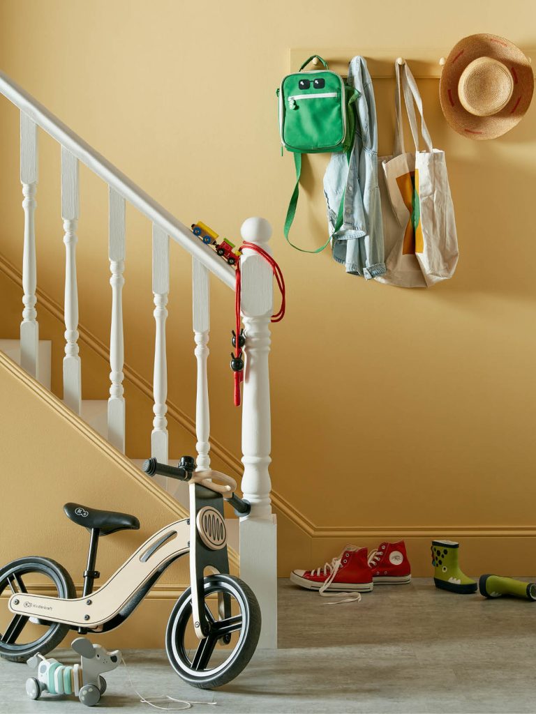 A simple ideas for painting a hallway showcased in Humpty Dumpty as a paint colours for a hallway.