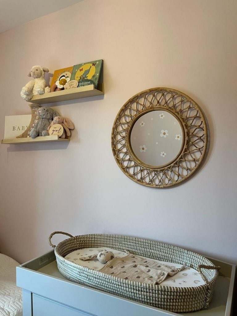 Nursery painted in the colour Cupcake