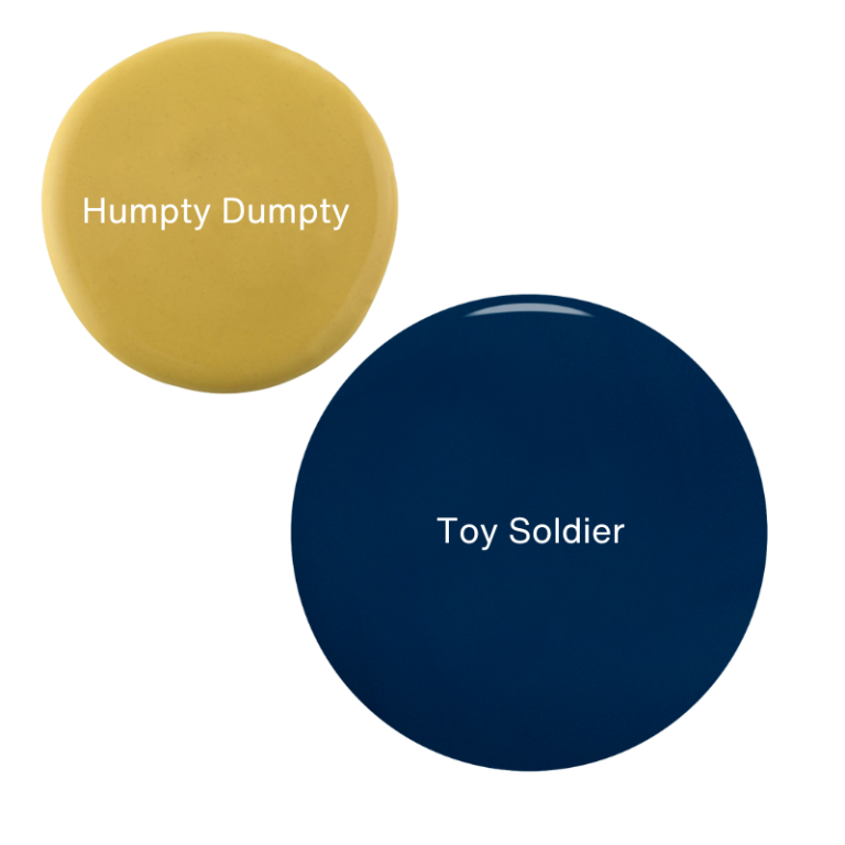 Humpty Dumpty and Toy Soldier colour blobs.