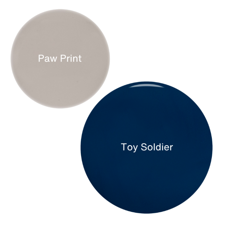 Toy Soldier and Paw Print colour blobs.