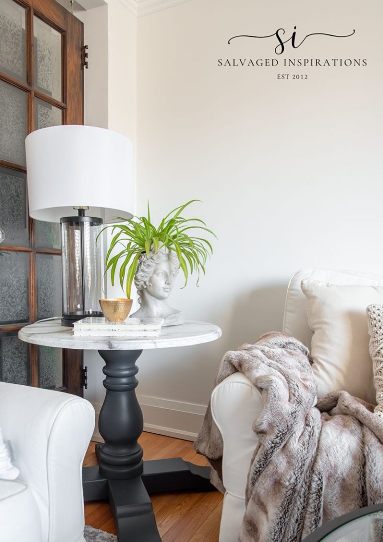 Faux Marble Side Table in salvaged inspirations