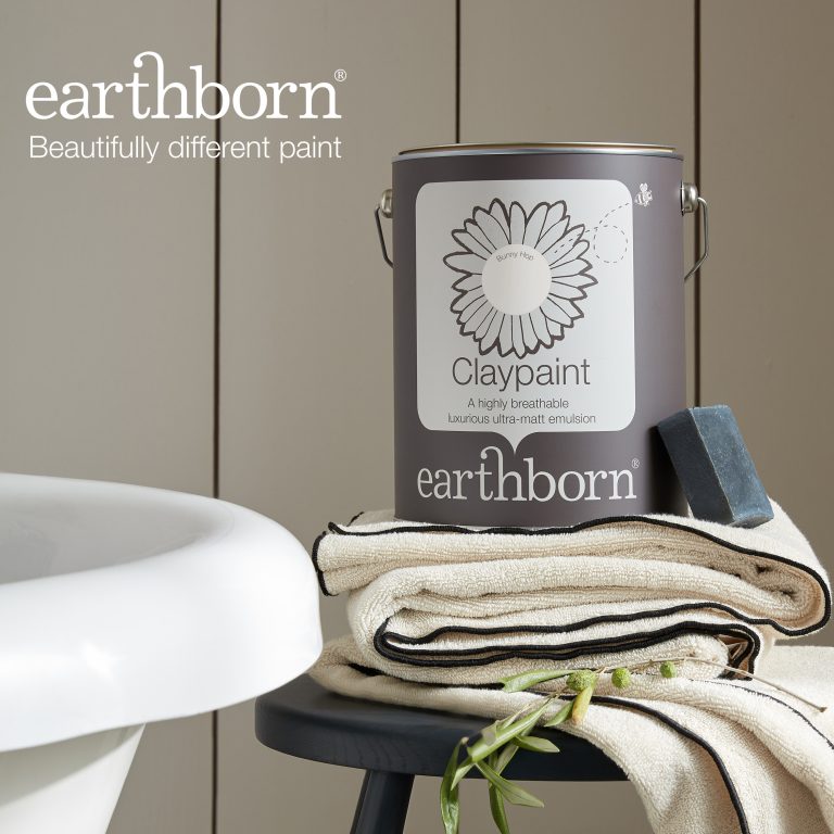 Bunny Hop paint tin shot in bathroom.