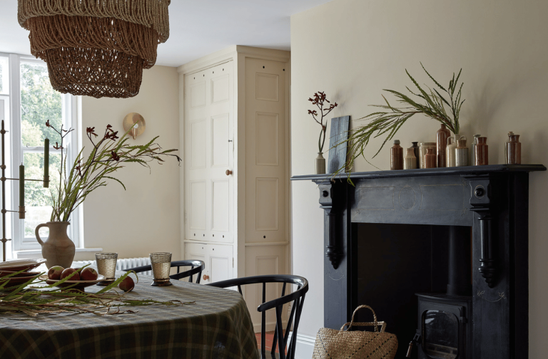 Kitchen painted in Straw.