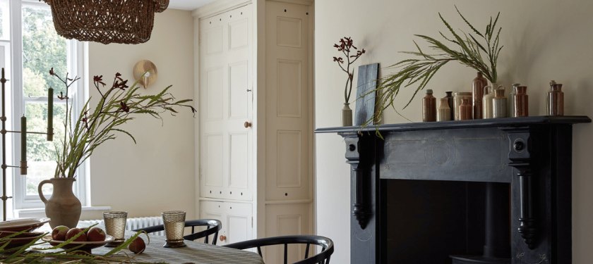 Kitchen painted in Straw.