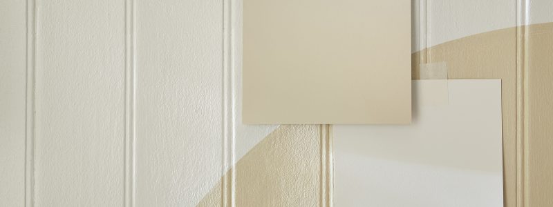 Crocky Road panelling in Eggshell No.17 with painted swatches.